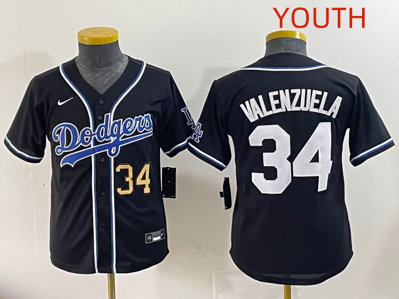Youth 2025 Los Angeles Dodgers #34 Valenzuela Black Three generations Fashion Nike MLB Jersey style 4